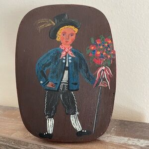 Vintage Hand-Painted Handcrafted Trinket Wood Box